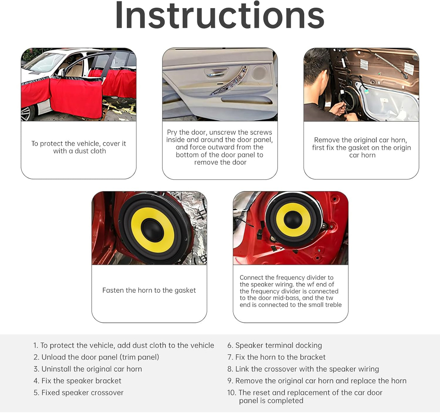 DriSentri 6 Inch Bass Loudspeaker Woofer Speaker, Car Speakers Wide Frequency Response Car Audio Stereo Speaker for Car
