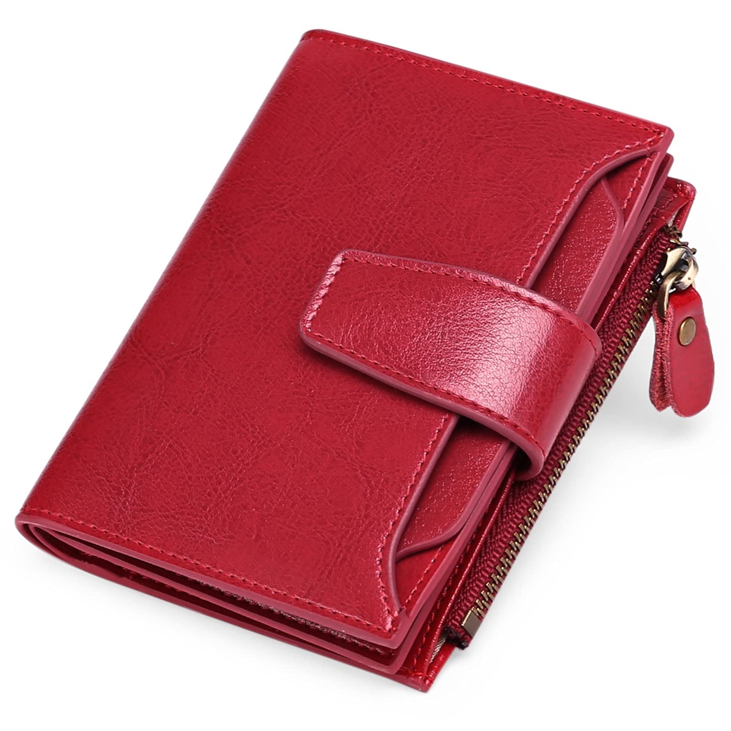 FALAN MULE Small Wallet for Women Leather Bifold Compact RFID Blocking Small Womens Wallet Purse