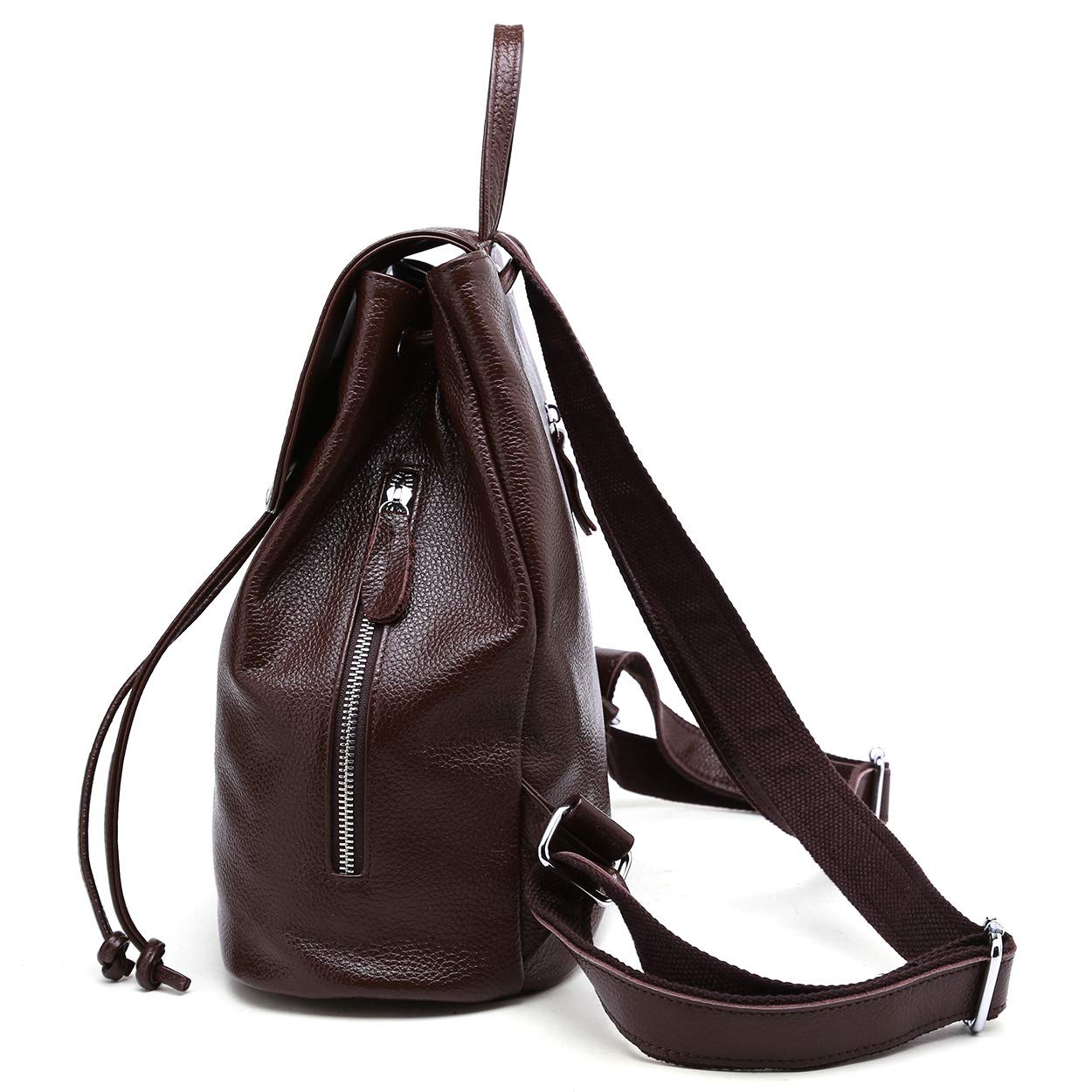 BOYATU Women’s Full-Grain Leather Backpack Purse, Minimal Structured Design, Work Commuter & City Travel, Compact Everyday Essentials, Fashion RFID Pocket Bag (Coffee Brown)