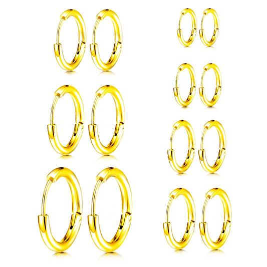 Silver Gold Black Stud Earrings Set 7Pairs Hypoallergenic Cubic Zirconia Titanium Stainless Steel Silver Rose Gold Black Cartilage Stud Hoop Earrings Jewelry Sets for Women Men, 2-8mm CZ Stud Earrings