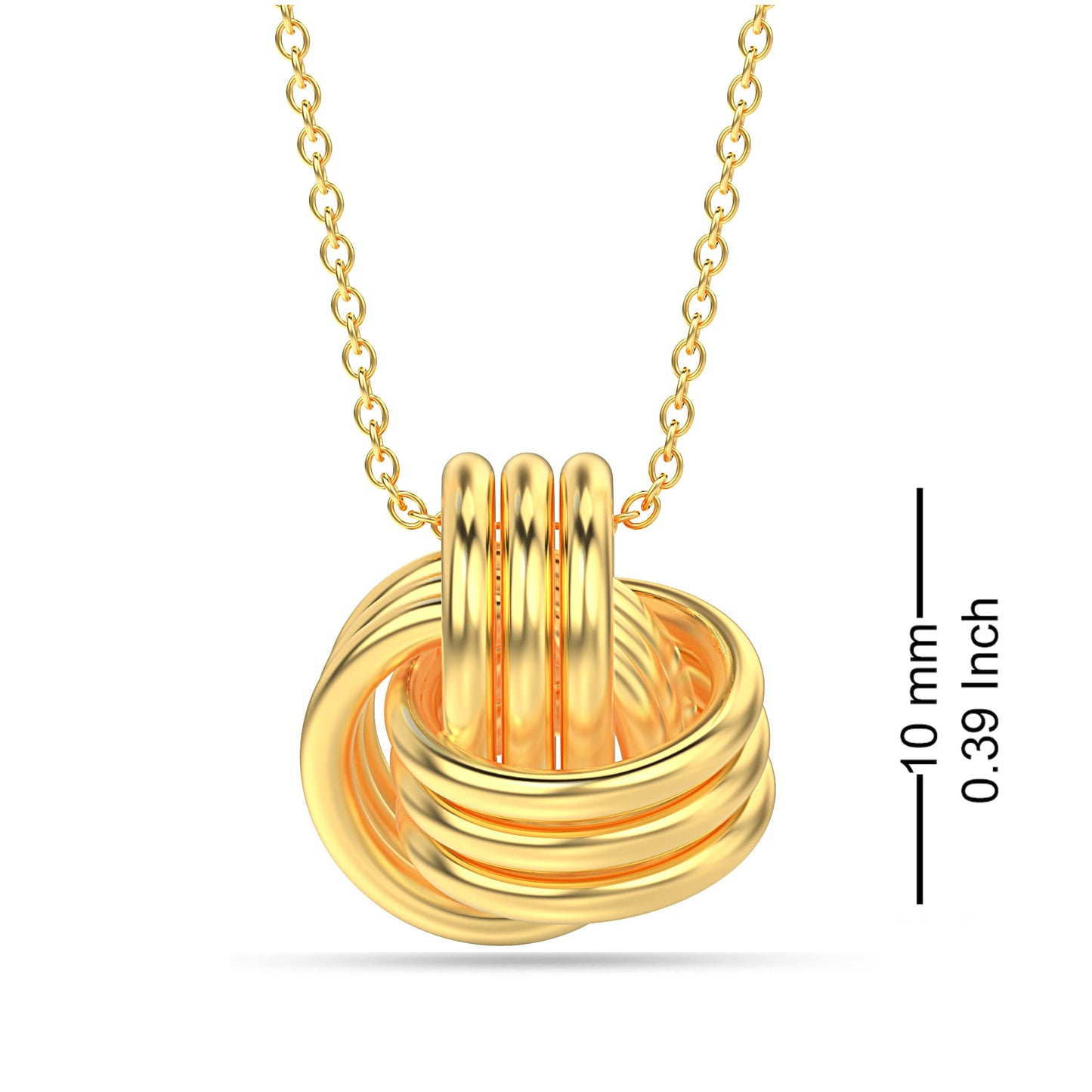 LeCalla 925 Sterling Silver Yellow Gold-Plated Love Knot Pendant Necklace for Women Teen