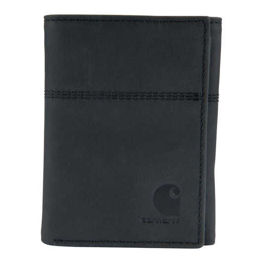 Carhartt Men’s Full Grain Saddle Leather Wallets, RFID Blocking Bifold, Trifold, and Front Pocket Options, Gifts for Men