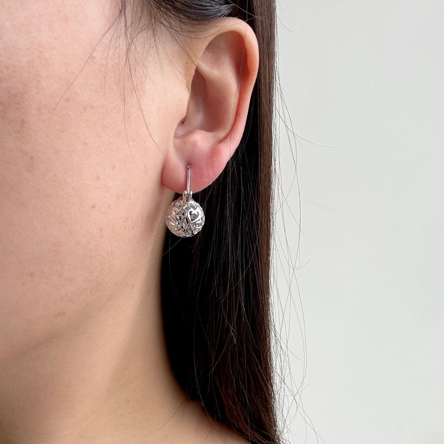 OwMell Elegant 925 Sterling Silver Pearl Drop Earrings Dangle Stud Silver Plated Earrings for Women Large Size 12mm - Celtic Knot Silver