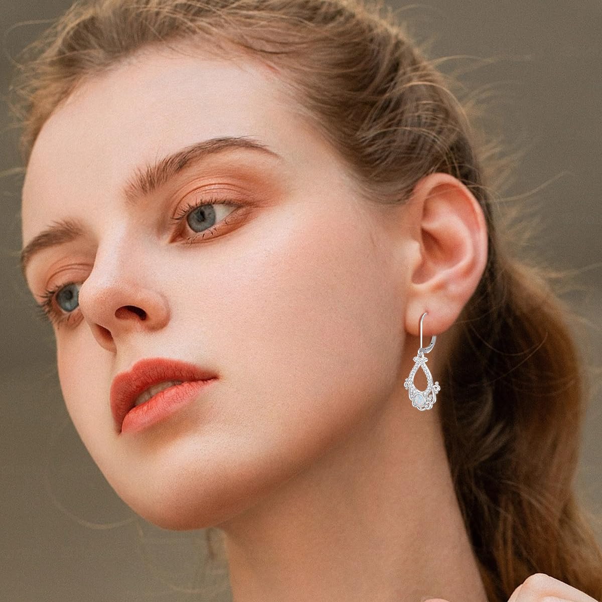 LELOUCHY Opal Leverback Earrings 925 Sterling Silver Earrings Dangle Drop Earring Women Jewelry Gifts