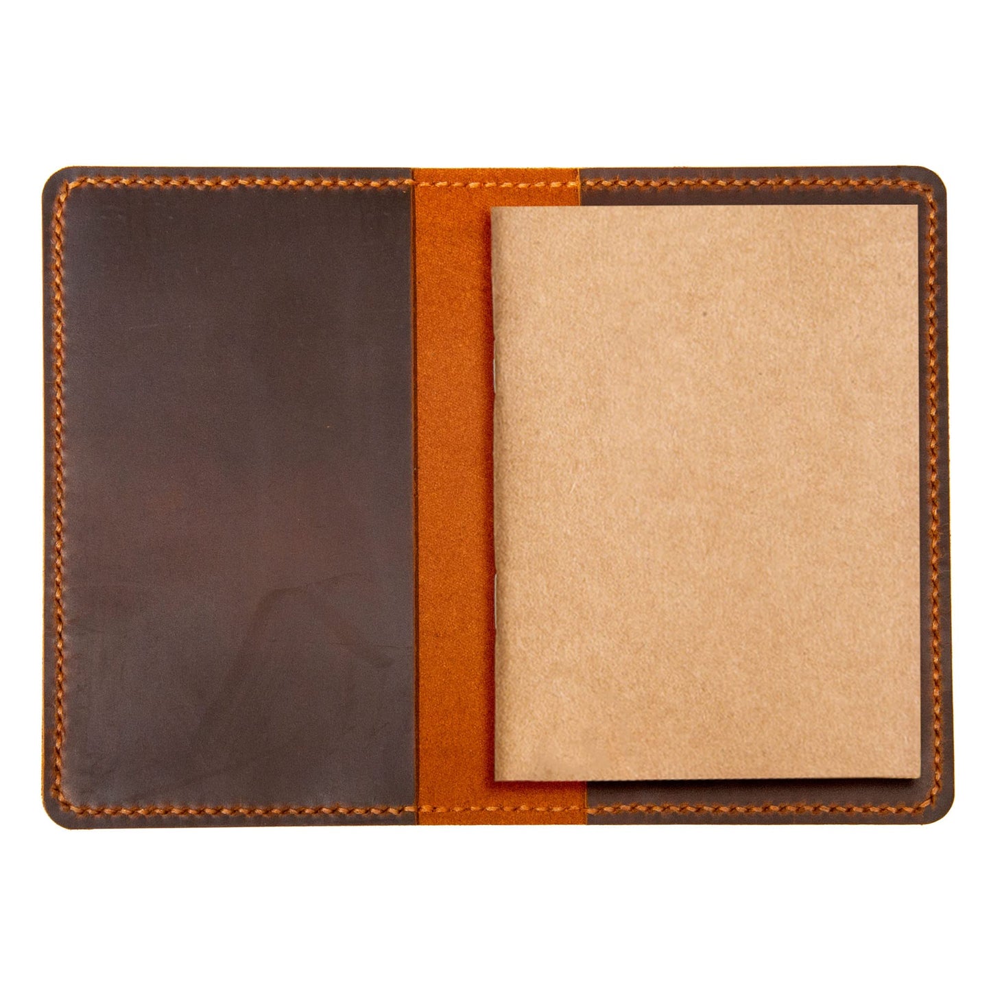 Turbosnail Leather Journal Cover for Moleskine Cahier Notebook Pocket size 3.5" x 5.5" Refillable Pocket Cover (Brown)