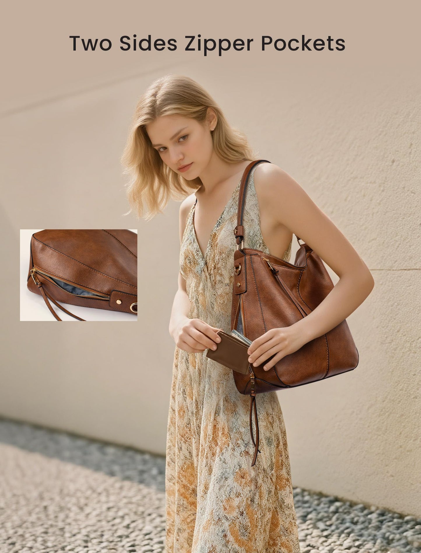 Realer Purses for Women Handbags Ladies Hobo bag Bucket Purse Medium Designer Faux Leather
