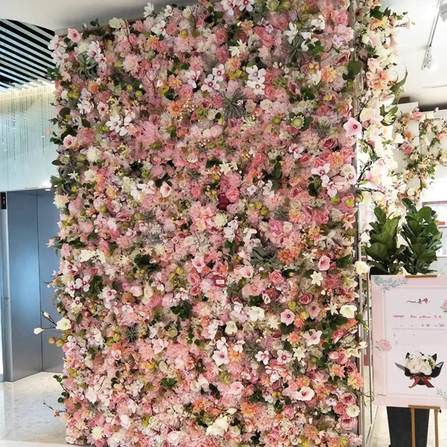 JIIPOREGJ Artificial Flowers,Artificial Wall Flowers Panel Photography Backdrop Home Decorwall Panel Artificial Flower for Party Wedding Backdrop Decoration,1x2m