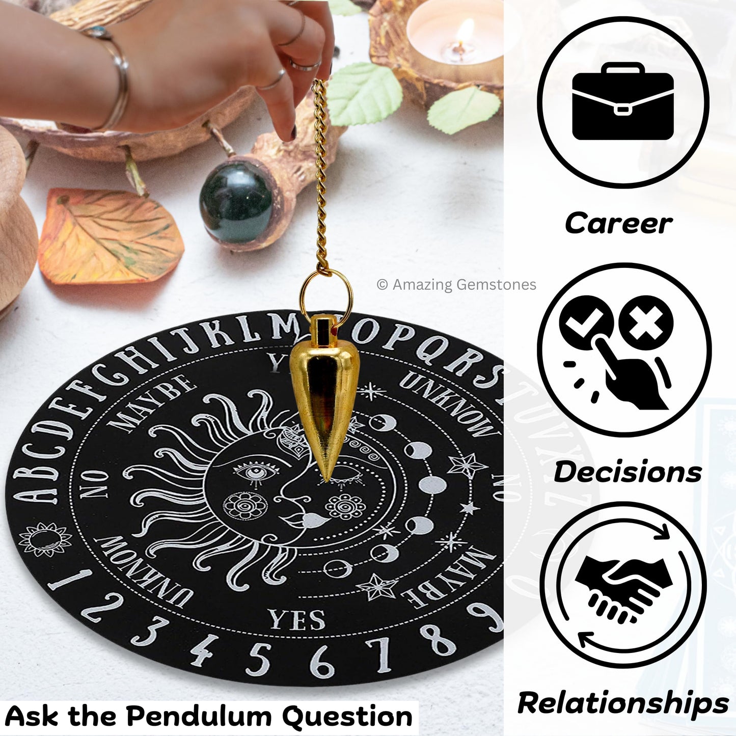 Amazing Gemstone Healing Metal Pendulums for Divination, Gold Cone Steel Copper Pendulum High Energy Pendulo de Bronce Pendulos de Mesa MP27