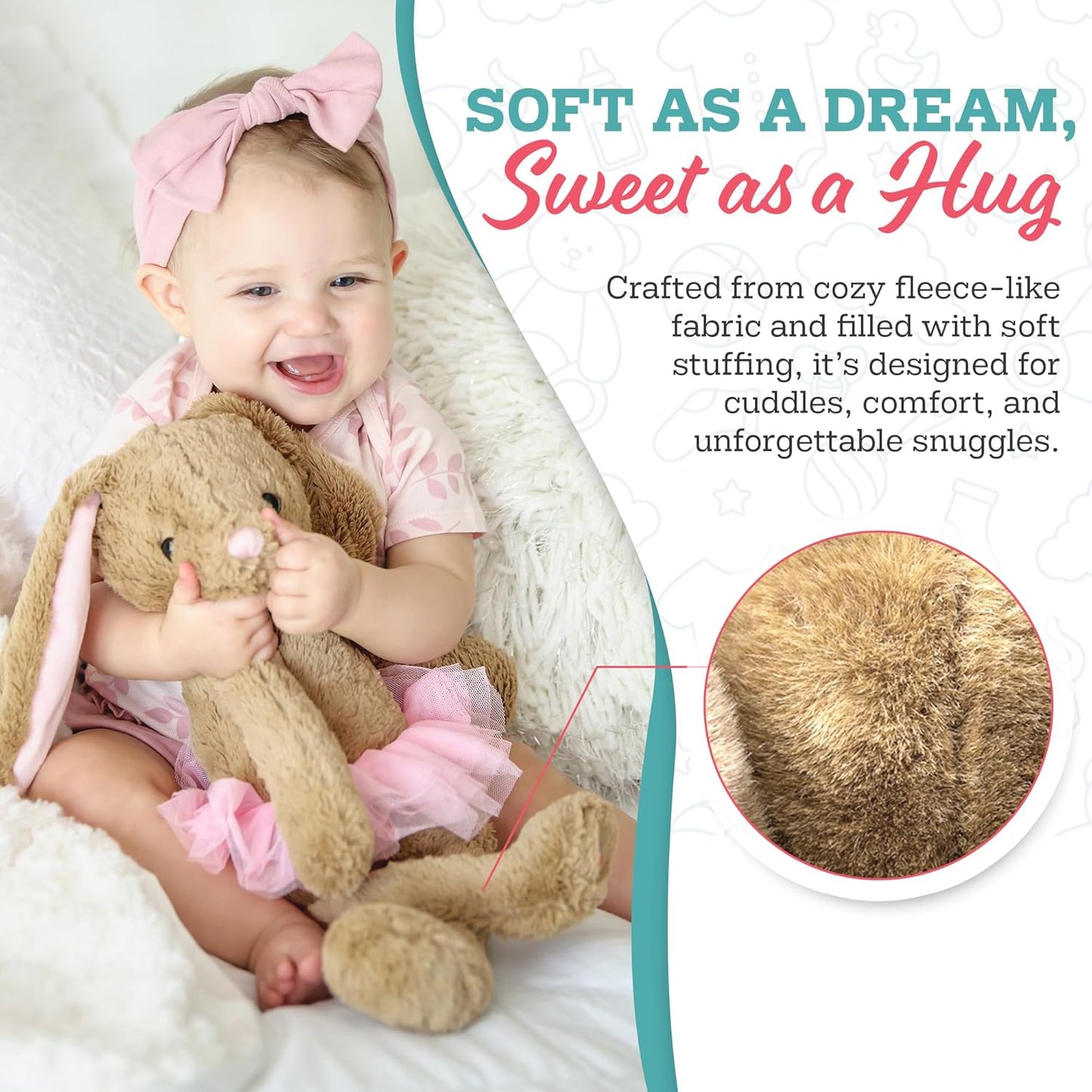 My Baby's Heartbeat Bear 20 3x5 My Babys Heartbeat Bear, Second Re-Recordable Voice Recorder Plush Keepsake, Ultrasound