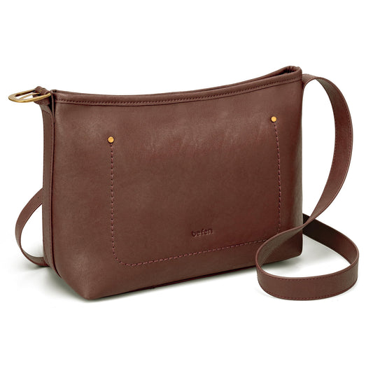 befen Genuine Leather Crossbody Bags for Women Brown Shoulder Bag Soft Leather Purse for Women Medium Size Shoulder Bag with 7 RFID Blocking Card Slot Hobo Crossbody Bags with Adjustable Strap