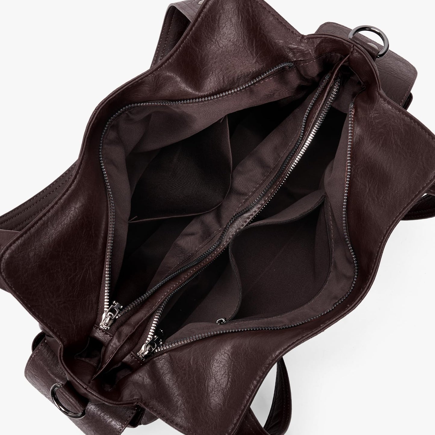 BBIQI Slouchy Hobo Shoulder Bag for Women Soft Leather Purse and Handbags Punk Style Tote Bag Crossbody Y2k Bags (Coffee)