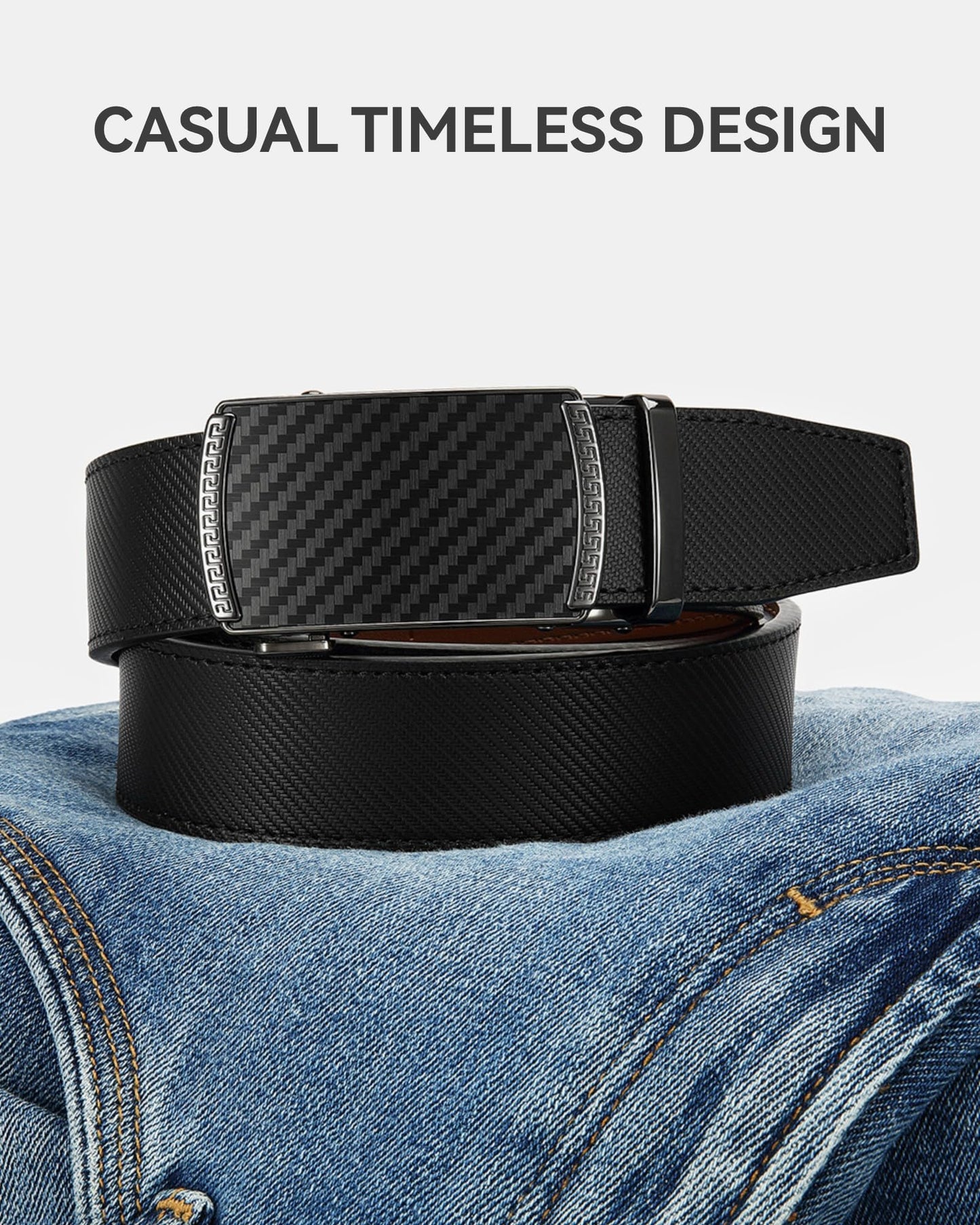 CHAOREN Mens Belt Leather Ratchet Belt - Customizable Fit, Effortless Style (35mm)