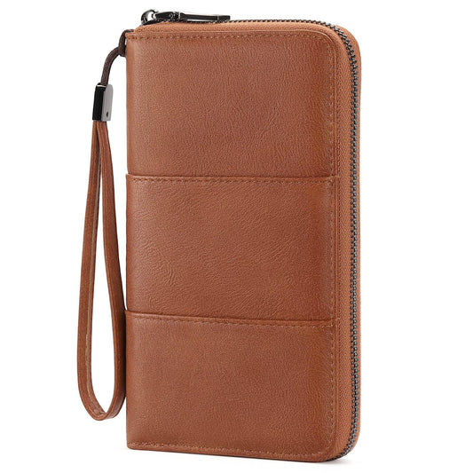 LEEXTON RFID Blocking with Zipper Travel Passport Wallet,Travel Document Organizer for Men and Women Family Holder with Wrist Strap