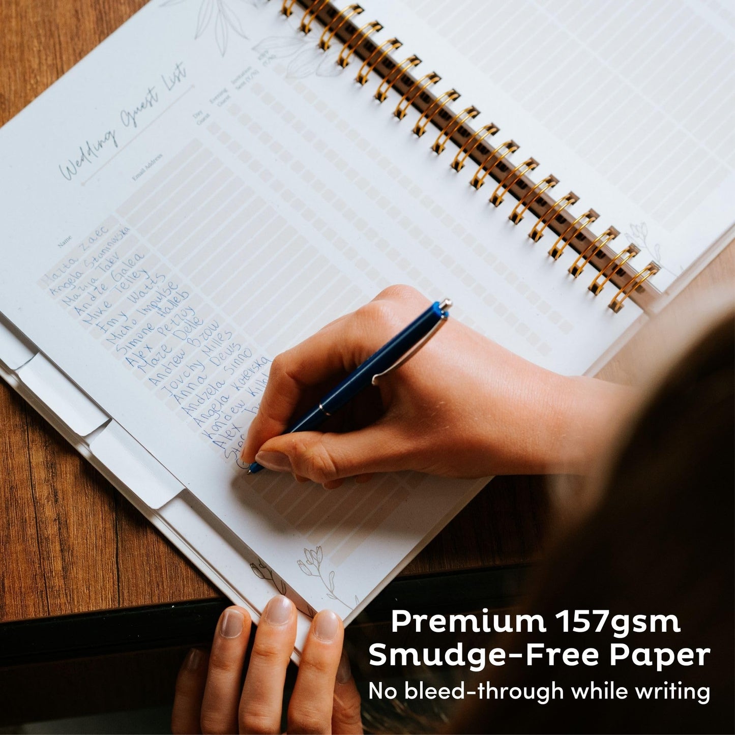 Timeless Premium Wedding Planner Book and Organizer – Wedding Planning Book, Comprehensive Keepsake & Countdown Binder, Perfect Engagement Gift for Women, 11" x 9" (Eucalyptus)