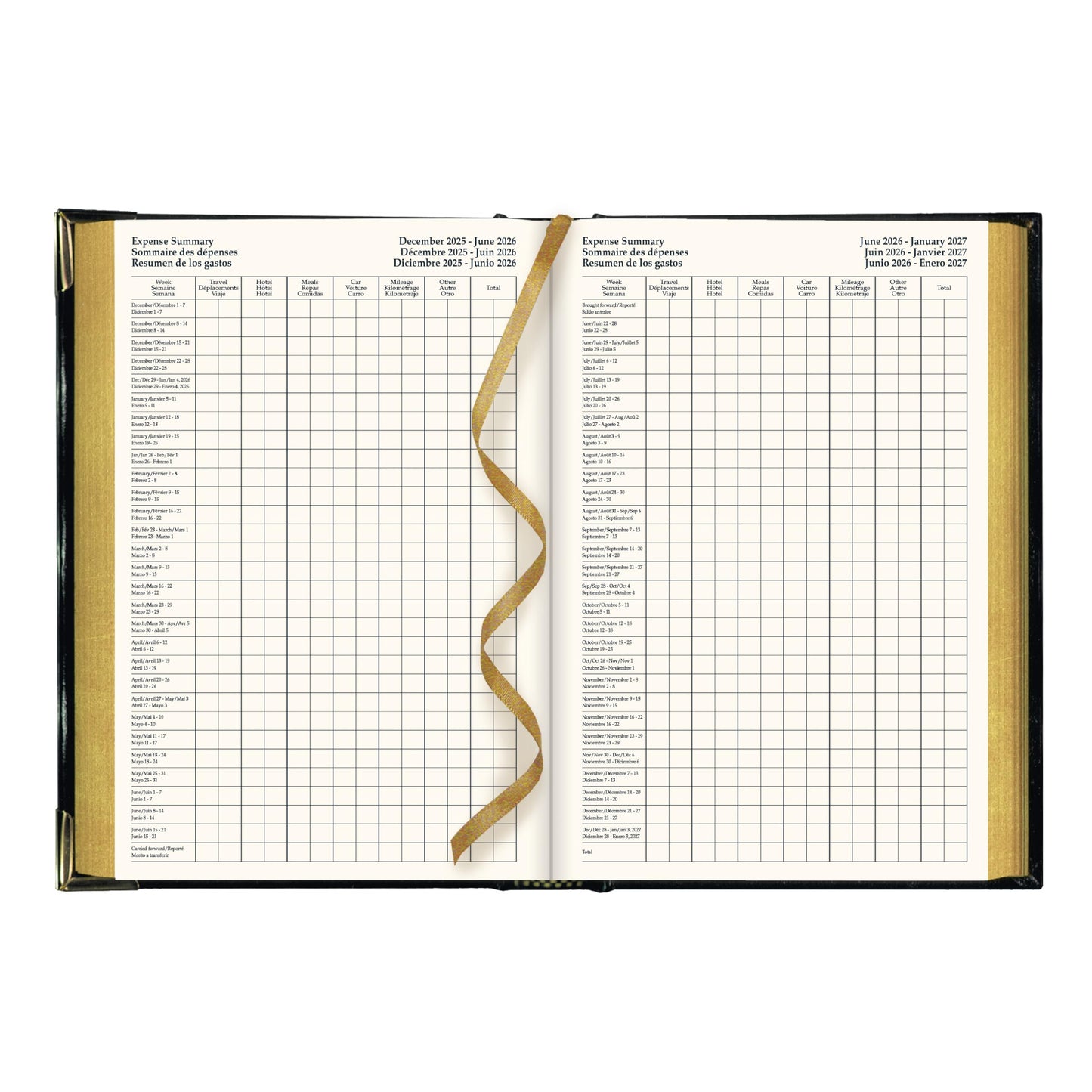 Brownline® 2026 Executive Daily Planner, Appointment Book, 12 Months, January to December, Sewn Binding, 7.125" x 4.875", Black, Trilingual (CBE504-26)