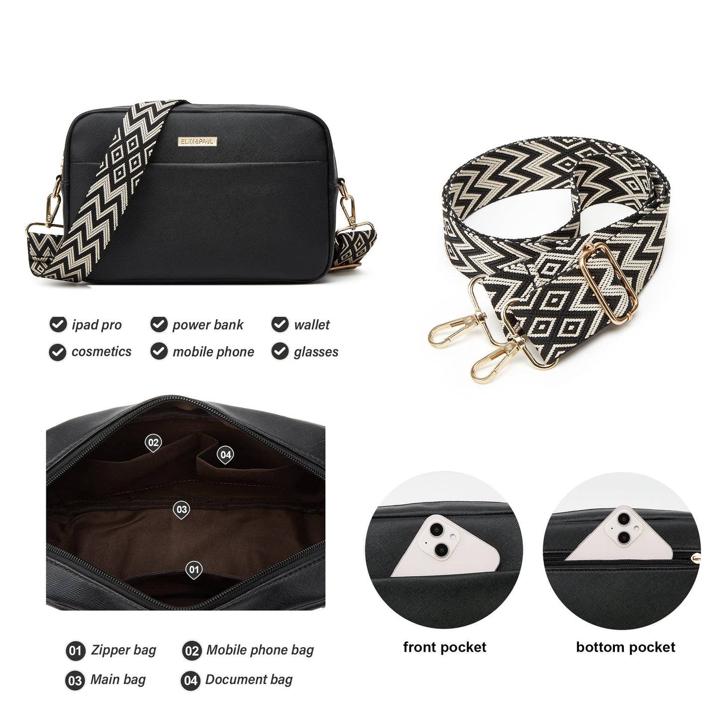 Women Fashion Synthetic Leather Handbags Tote Bag Shoulder Bag Top Handle Satchel Purse Set 3pcs