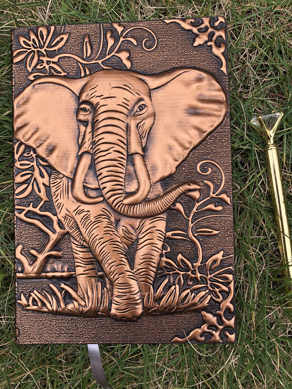 Elephant Journal,Leather Writing Journal Notebook ,A5 Lined Journal,200Pages,Personal Diary-Antique Handmade Embossed Daily Notepad Sketchbook,Travel Diary&Notebooks to Write in,Gift for Men&Women