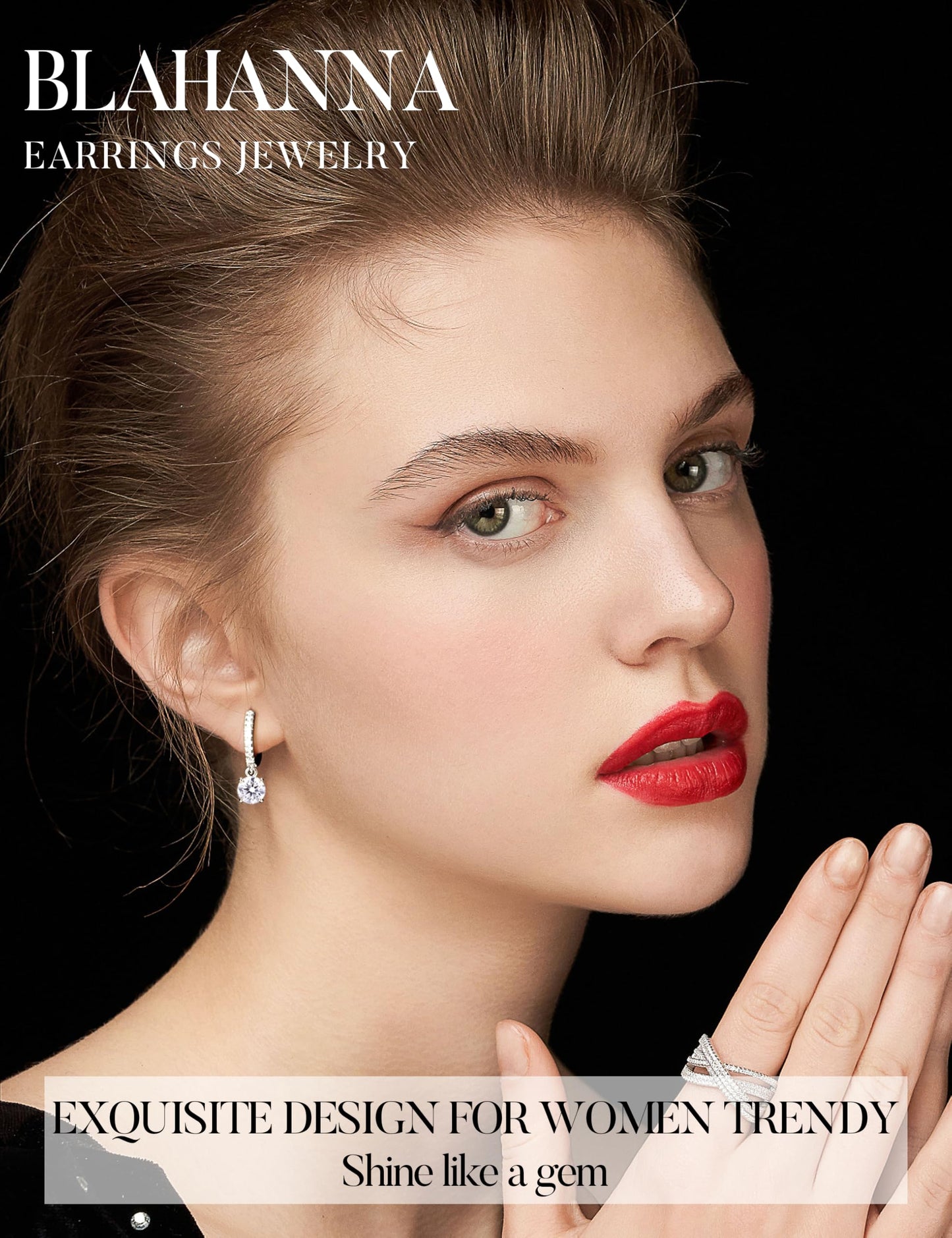 Moissanite Earrings, Sterling Silver Hoop Earring 1.0ct-2.0ct D Color Brilliant Hypoallergenic Earring for Women Men Drop Dangle Moissanite Leverback Mother's Day Gift