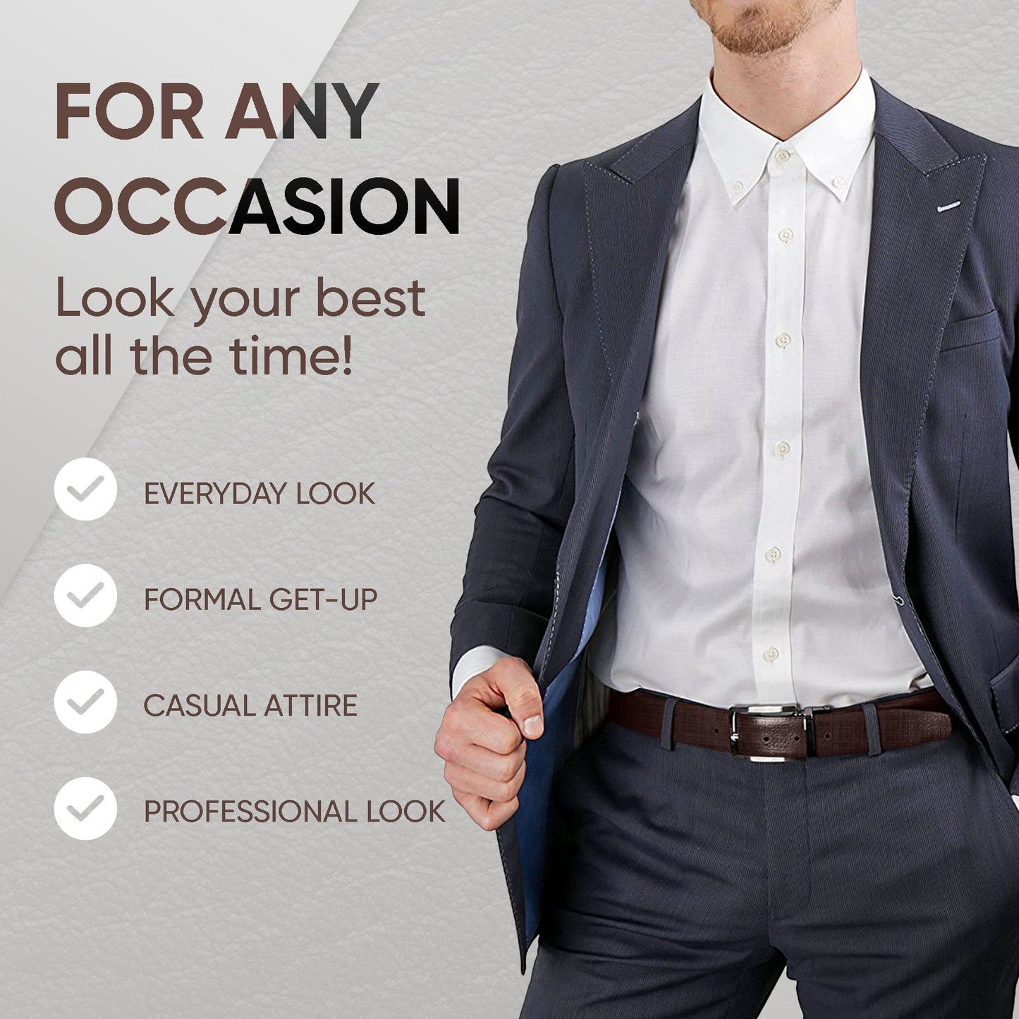 Prospero Comfort - Reversible Belts for Men, Italian Top-Grain Leather Belt for Men, 2-Toned Men’s Belts, Men’s Belt for Casual Wear, 35mm Dress Belt, Criss Cross Brown and Black Belt Men’s Size 32