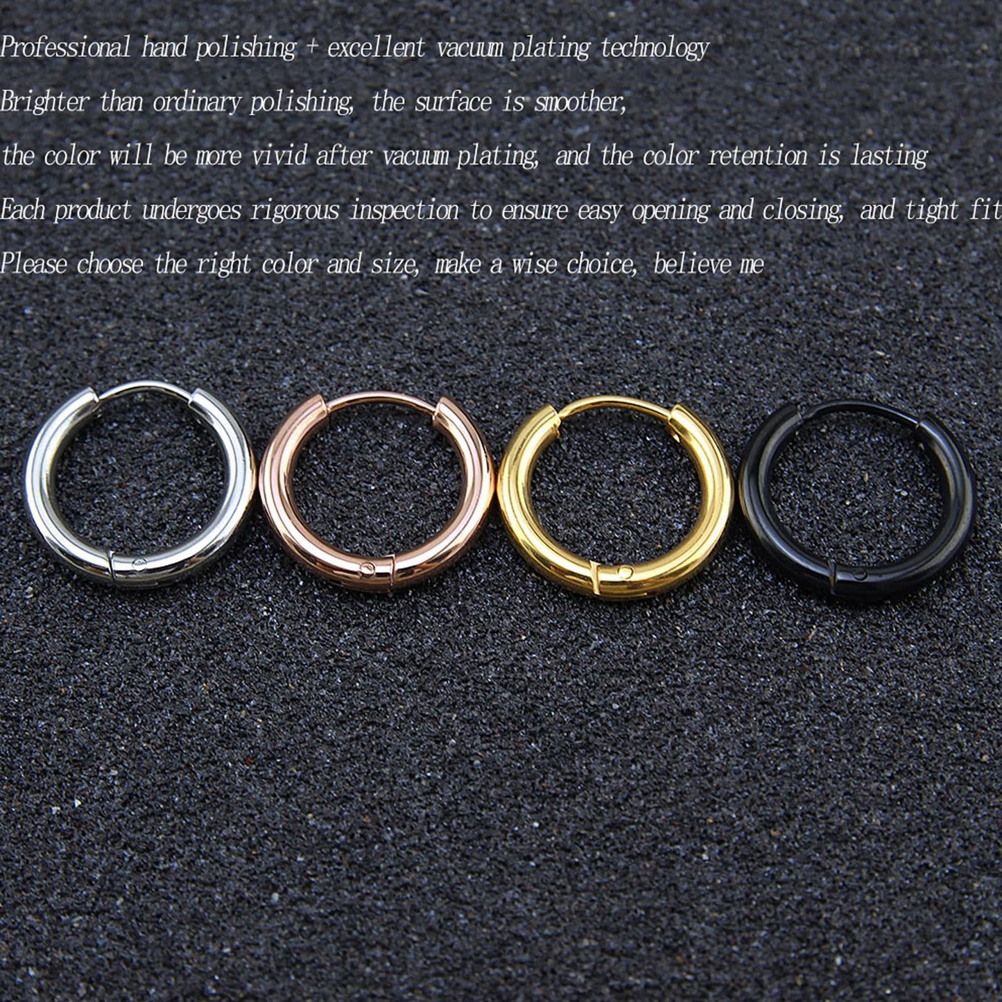 316L Surgical Stainless Steel Huggie Hoop Earrings 14mm Silver Hypoallergenic Earrings Hoop Cartilage Helix Lobes Hinged Sleeper Earrings For Men Women(F02:14mm Silver(THK 2.0mm))