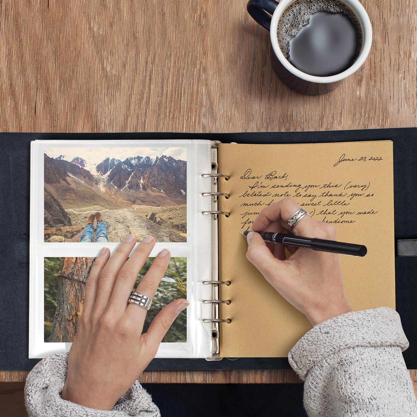 Photo Album 4x6 200 Photos,Genuine Leather Photo Albums with Writing Space with 30 Writing Paper, Travel Family Wedding Kids Graduation Ultrasound Baby Picture Album Scrapbook Photo Album（Love Tree）