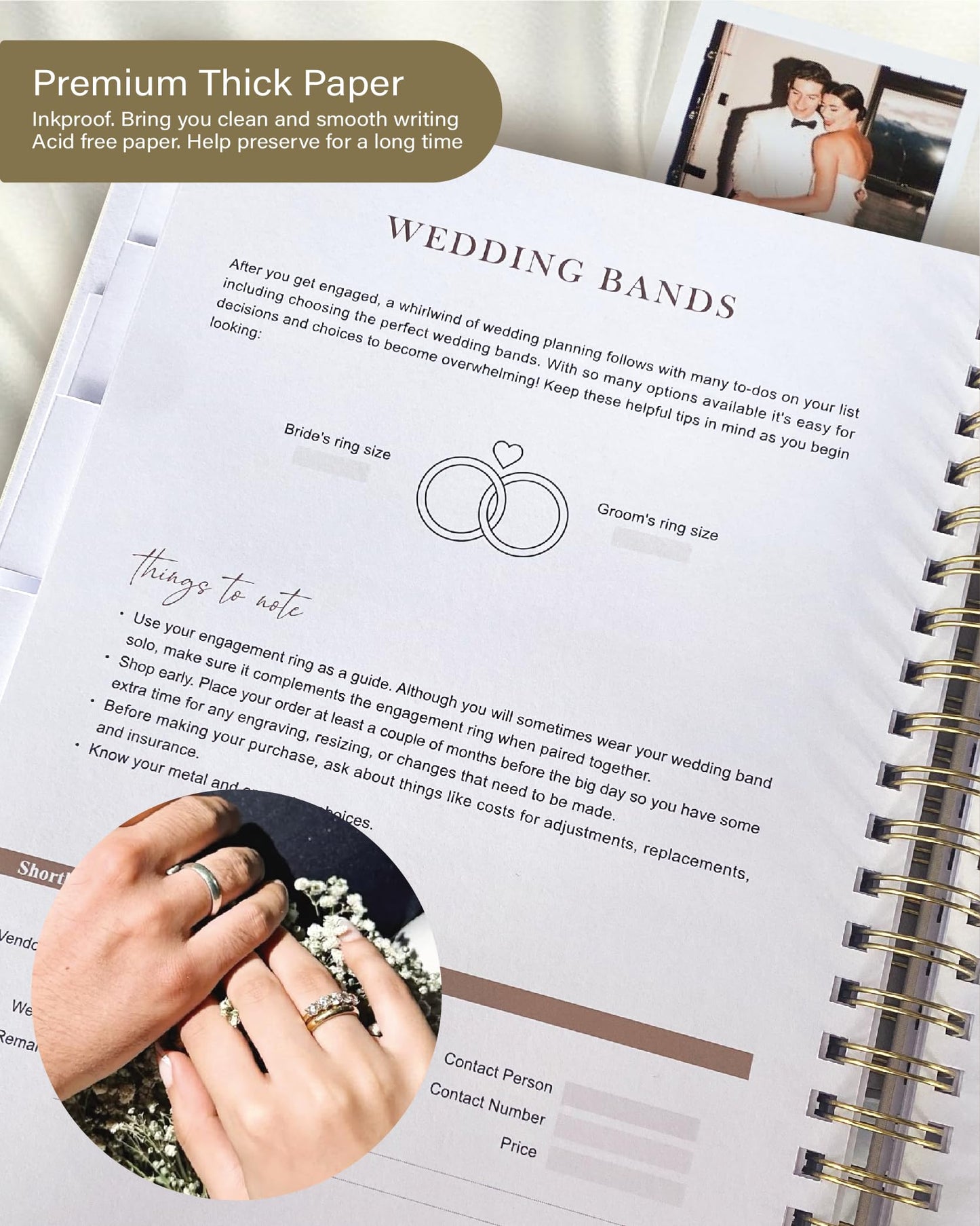 GroomBrideGifts Wedding Planner Book and Organizer, Engagement Gifts for Couples, Bride to Be Gifts, Wedding Planning Binder with Checklists, Pockets & Calendars