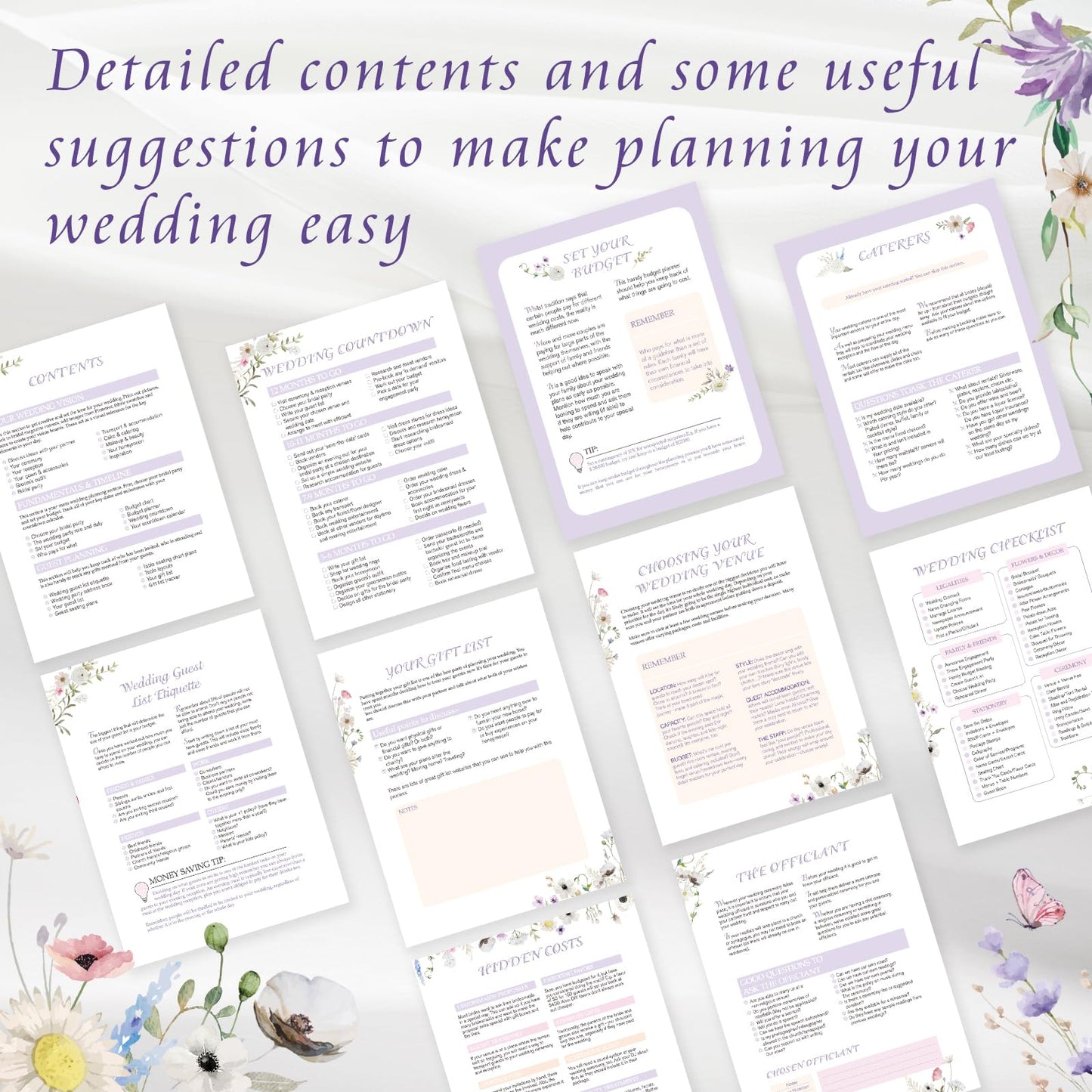 Wedding Planner Book and Organizer, Bridal Wedding Book Planner with Tabs and Sticker to Guide Entire Wedding Process, Checklists, Countdown Calendar, Ceremony Outline, Perfect Engagement Gift for Her, Bride Gifts for Bride to Be (11.5"x 9.5")