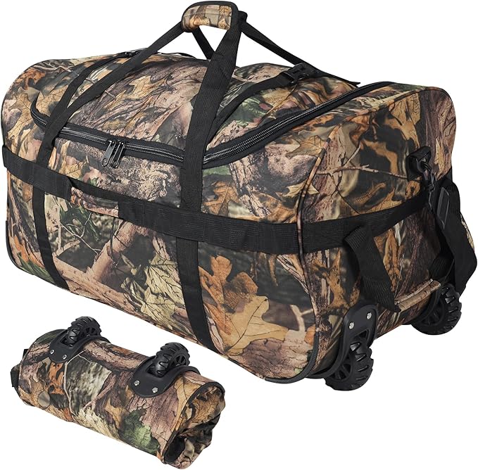 REDCAMP 85L/120L/140L Foldable Duffle Bag with Wheels, Large Travel Duffel Bag