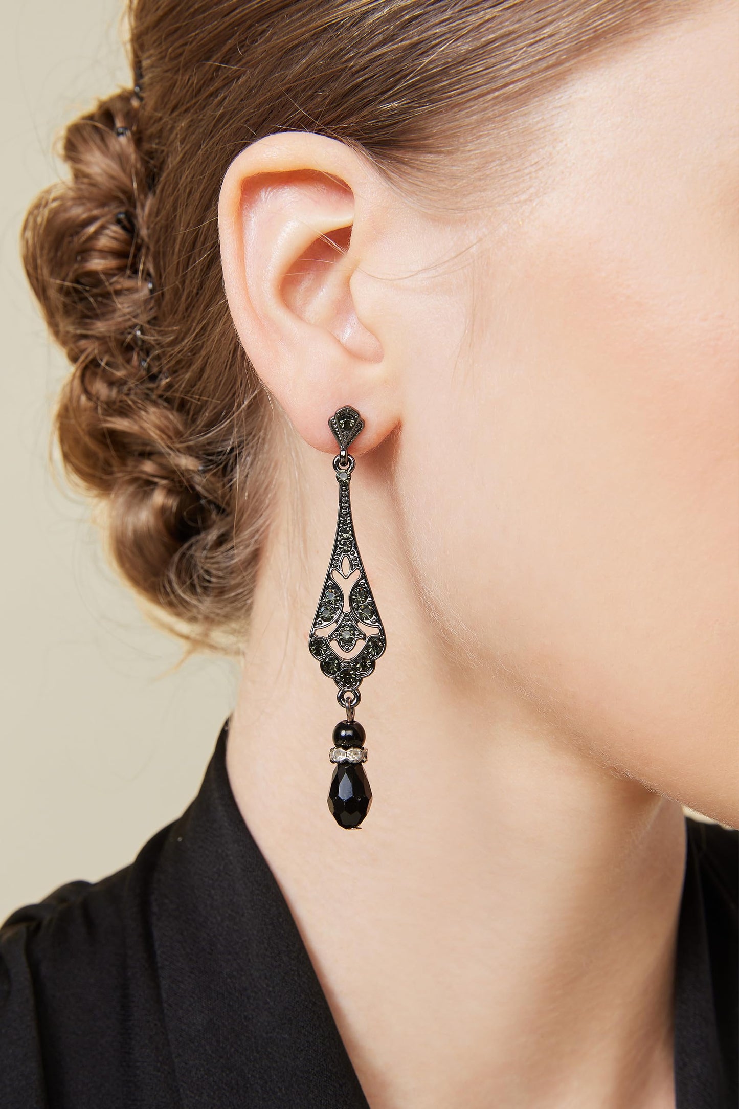 BABEYOND 1920s Vintage Wedding Pearl Dangle Drop Earrings Art Deco Gatsby Earrings