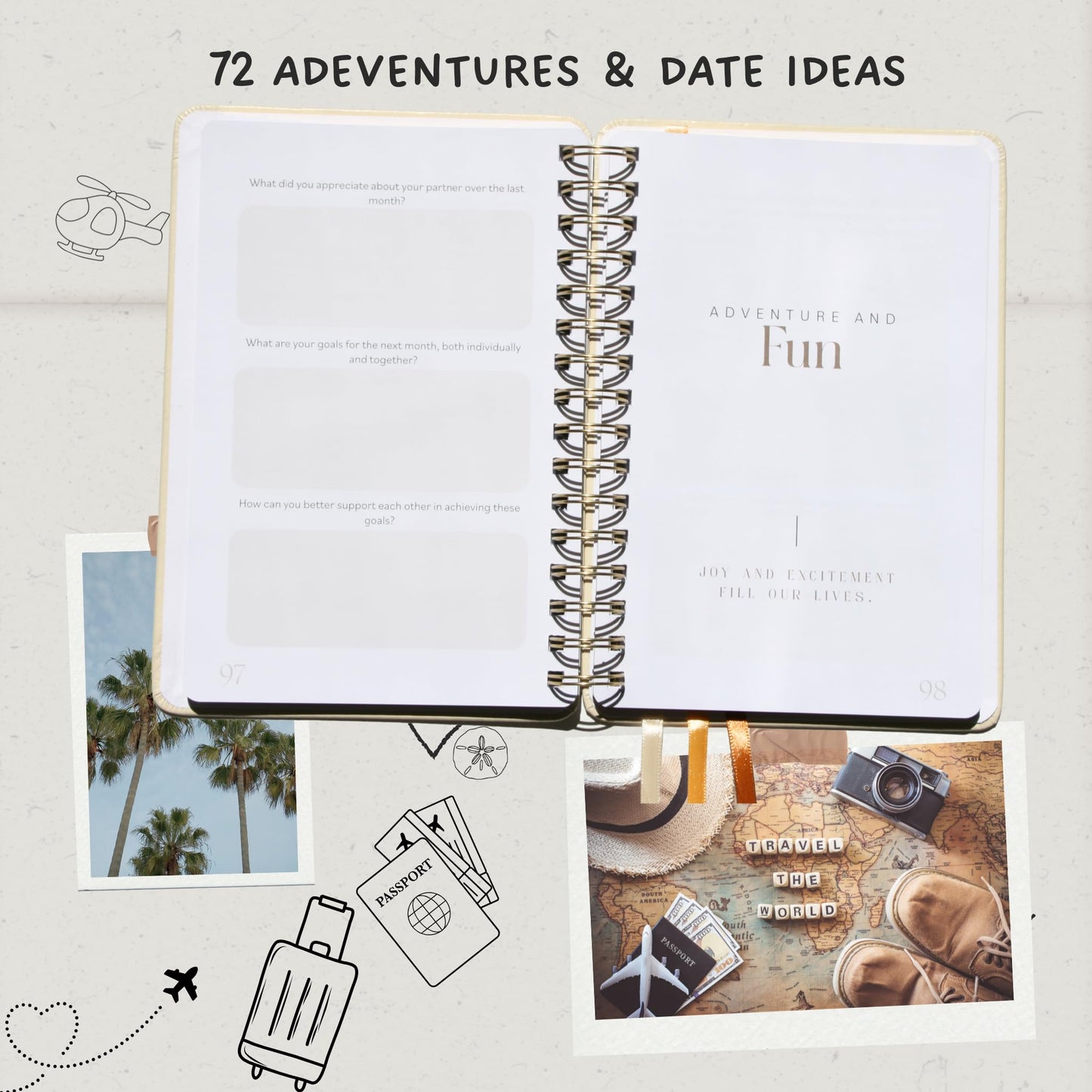 Wedding Gifts for Couples 2026: Couples Journal with 21 Ways to Grow Love & Marriage, Therapy Workbook, 72 Date Night Activities, Bridal Shower Gifts & Wedding Favors