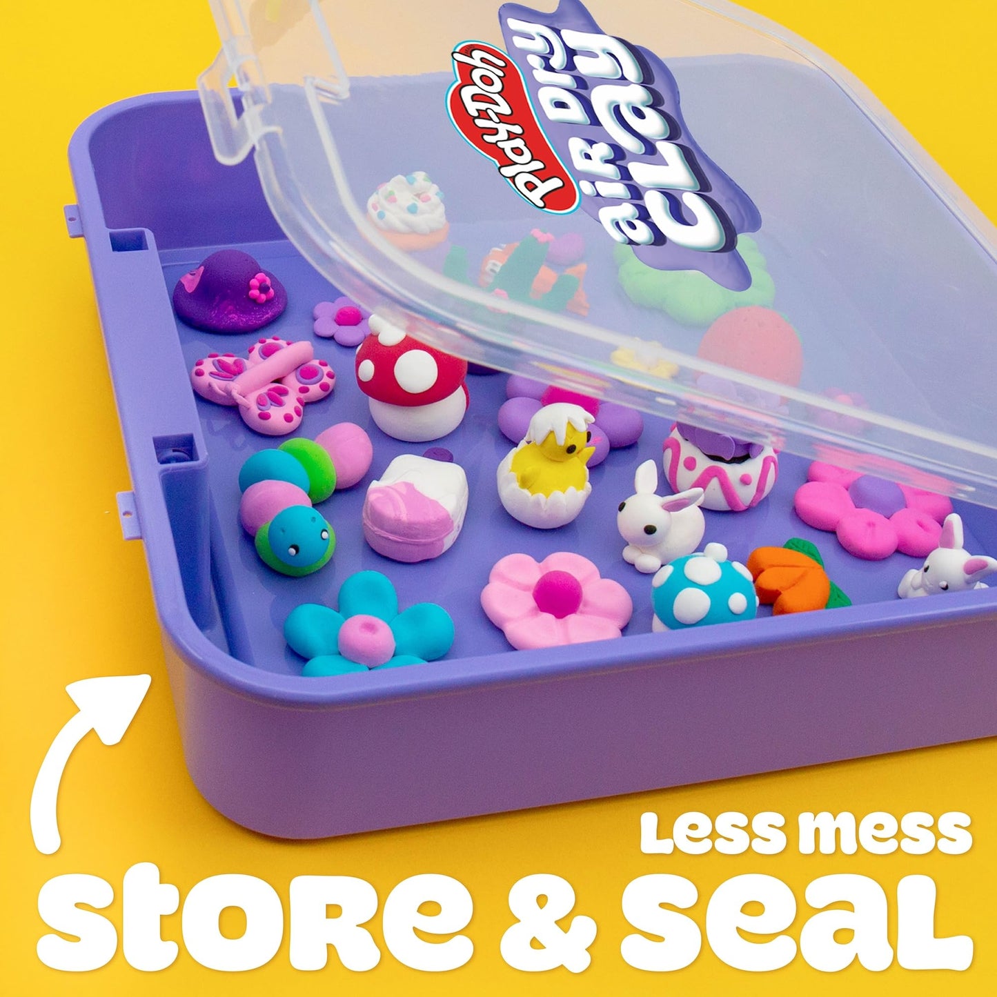 Play-Doh Air Dry Clay Case, Scented Variety Pack, 13 Air-Dry Clays, Fun Molds, Wiggly Eyes, and Sculpting Tool, Arts and Crafts Supplies, Modeling Clay, Fun Kids Activities, Pottery