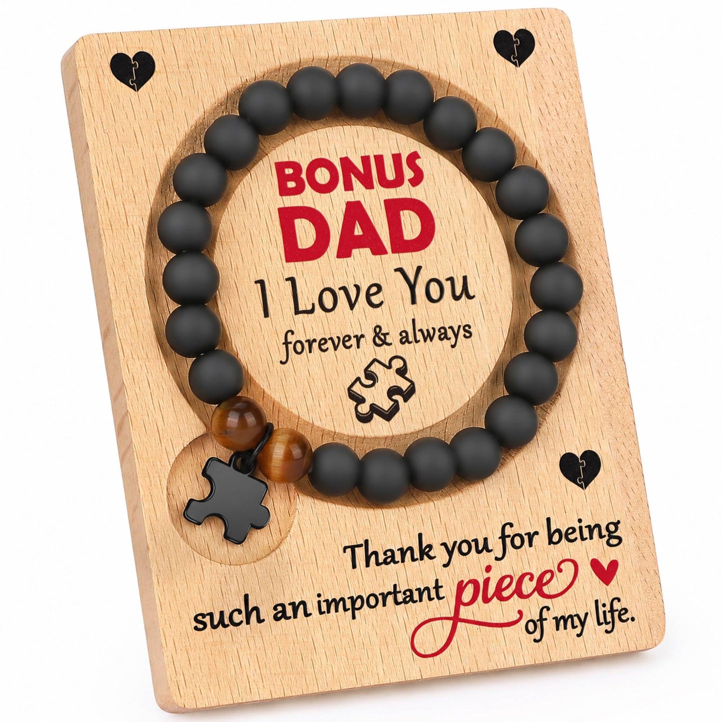 WZHENAINI Bonus Dad Gifts, Father Gift for Dad Fathers Day Birthday, from Daughter Son, Best Dads I Love You Thank You Appreciation Stepdad Bracelet Daddy Papa Father-in-law Gifts