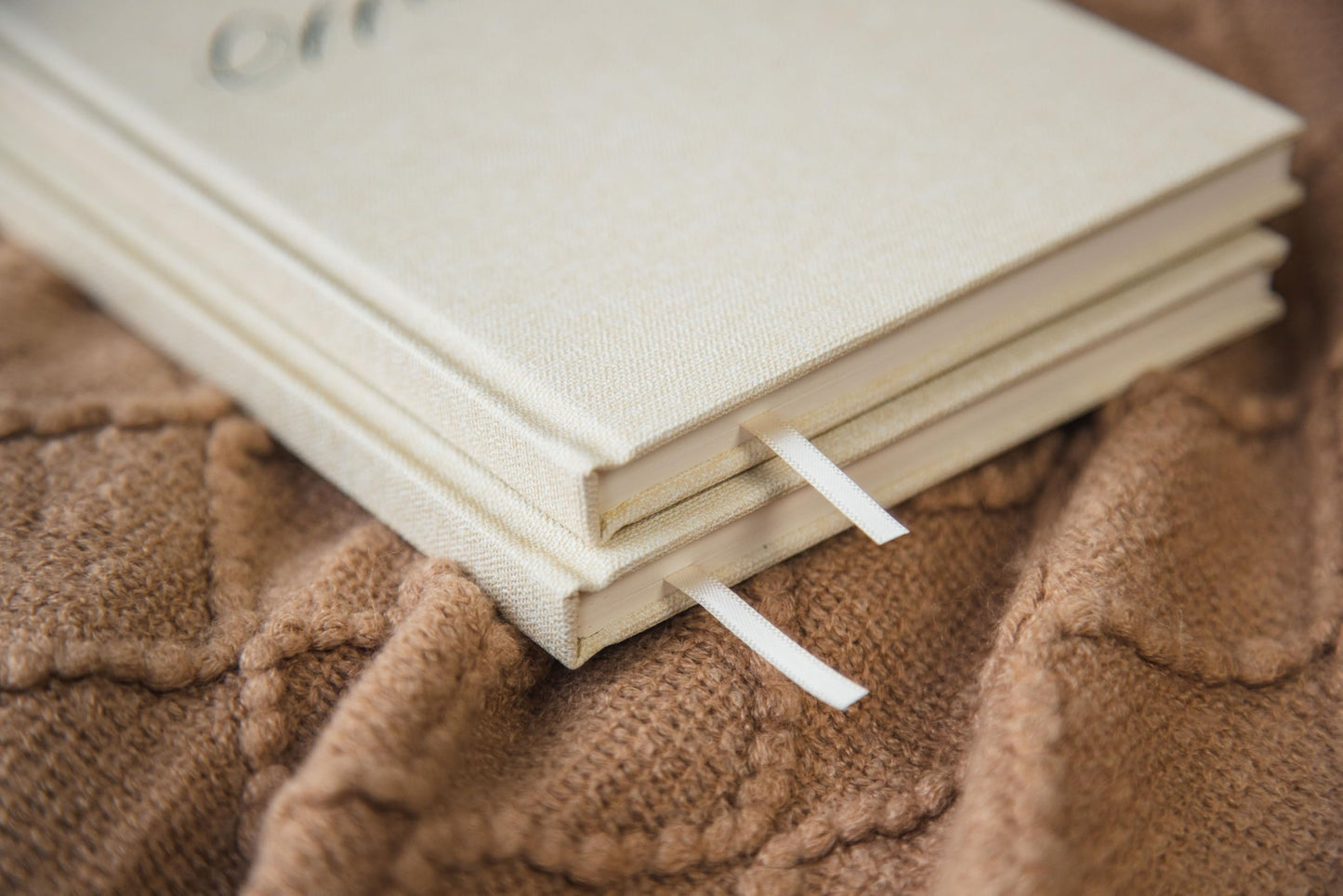 Wedding Officiant Book - Modern Cream Canvas Linen Printed Hardcover Notebook Journal Gift for Pastor Ministers Sermon Wedding Ceremony, 32 Pages, 140gsm Thick Lined Paper, 5.25 x 8.25" (Design 8)