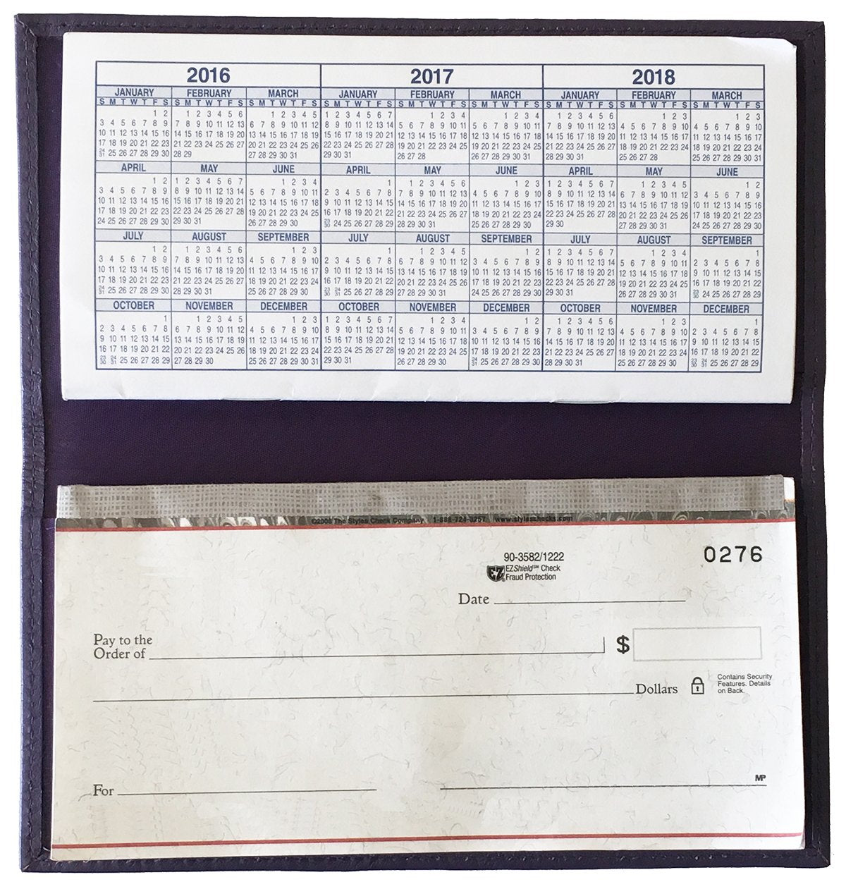 123 Cheap Checks Purple Basic Genuine Leather Checkbook Cover For Men & Women