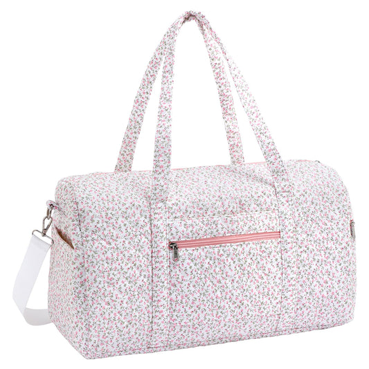 Duffle Bag, Gym Bag for Women, Quilted Duffle Bags, Travel Large Capacity Floral Weekender Bags