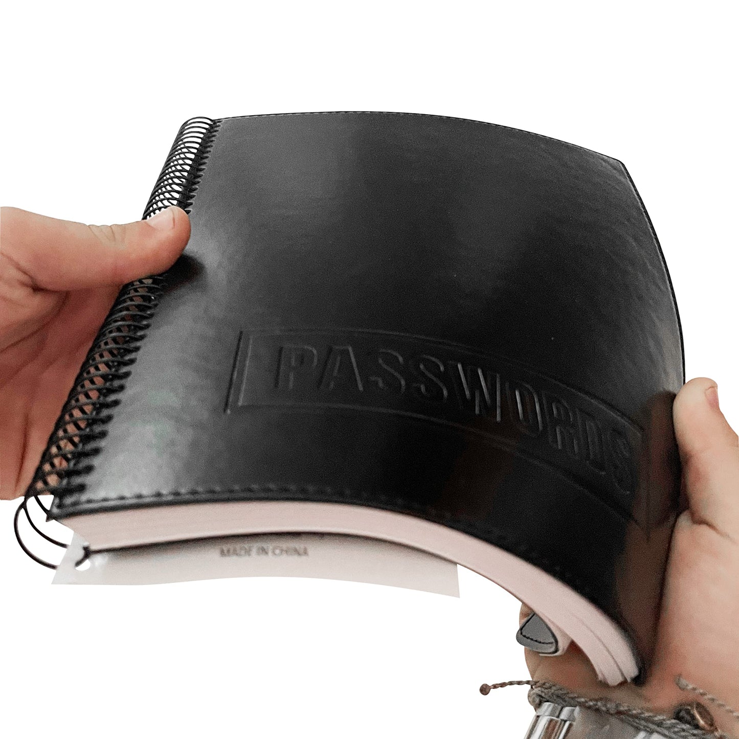 RE-FOCUS THE CREATIVE OFFICE, Executive Password Keeper Book, Black, Flexible Faux-Leather Cover, Spiral Bound