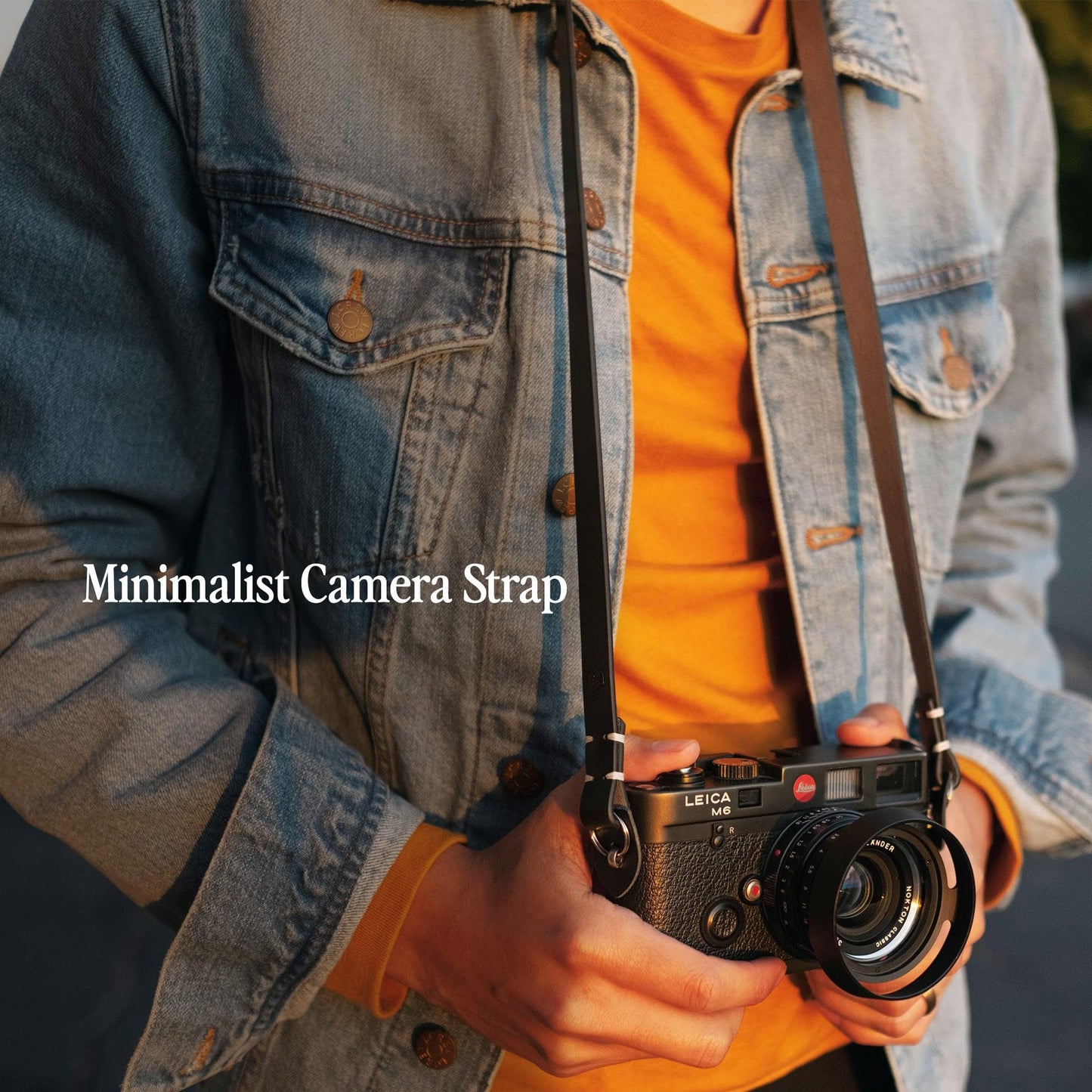 Evergreen Leather Camera Strap – Split Ring, 28 Inch Neck Shoulder Slim, Vintage Modern Design, Hand Stitched, Compatible with Fuji Sony Nikon Leica Canon (Tan)