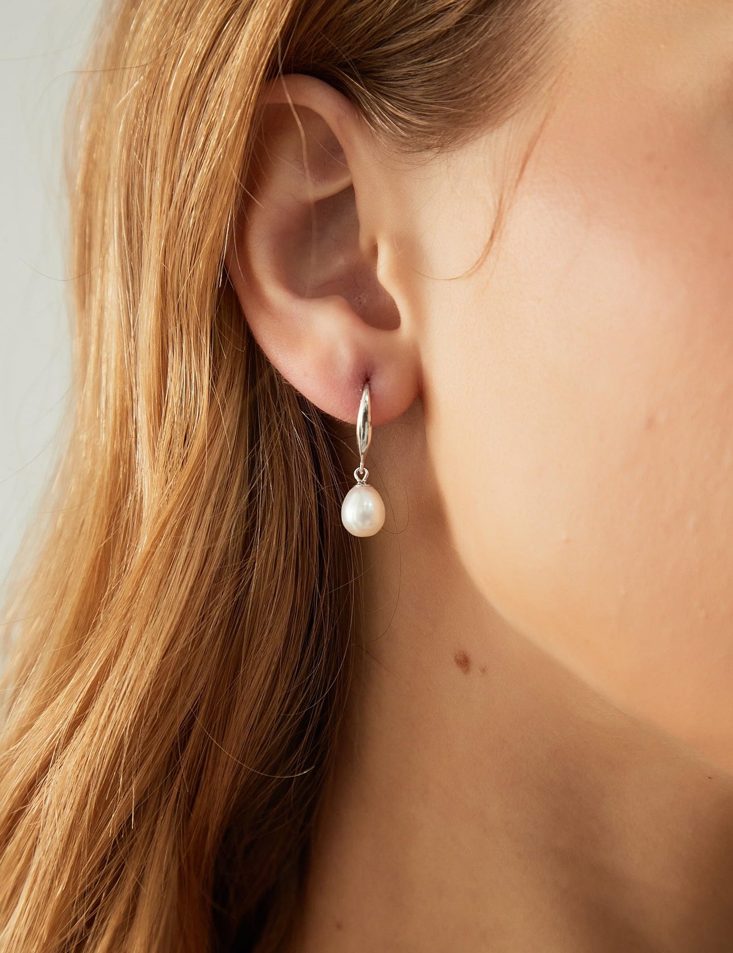 EAMTI Pearl Earrings for Women 925 Sterling Silver Freshwater Cultured Pearl Dangle Drop Earrings Hook Earrings Hypoallergenic