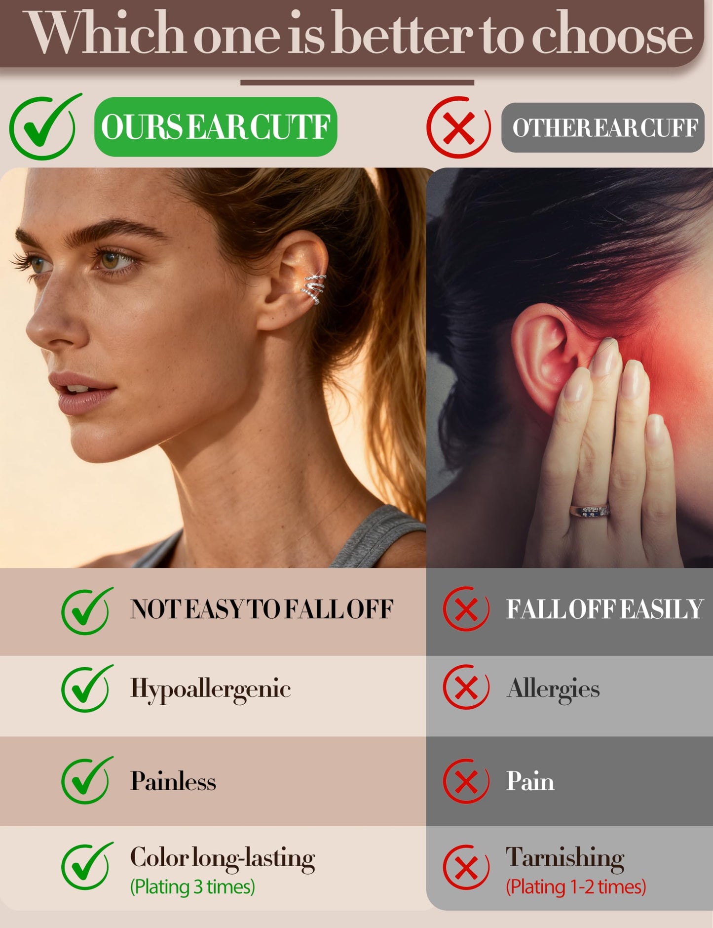 9PCS Ear Cuff Earrings for Women Non Piercing Silver Plated - Hypoallergenic Adjustable Ear Cuffs Trendy Non Tarnish Clip on Cartilage Fake Earring Stacks Wrap Jewelry