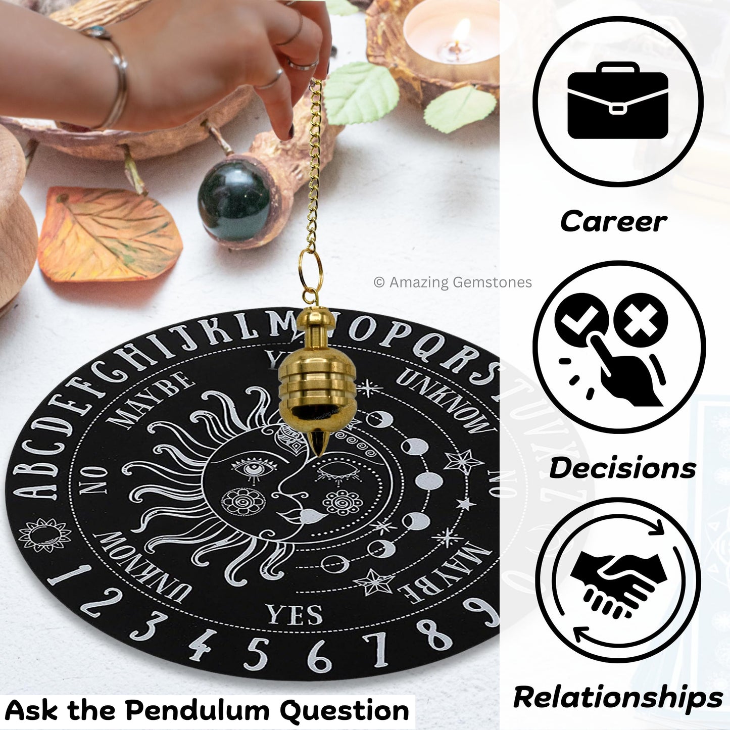 Amazing Gemstone Healing Metal Pendulums for Divination, Gold Dome Point Steel Copper Pendulum High Energy Pendulo de Bronce Pendulos de Mesa MP13