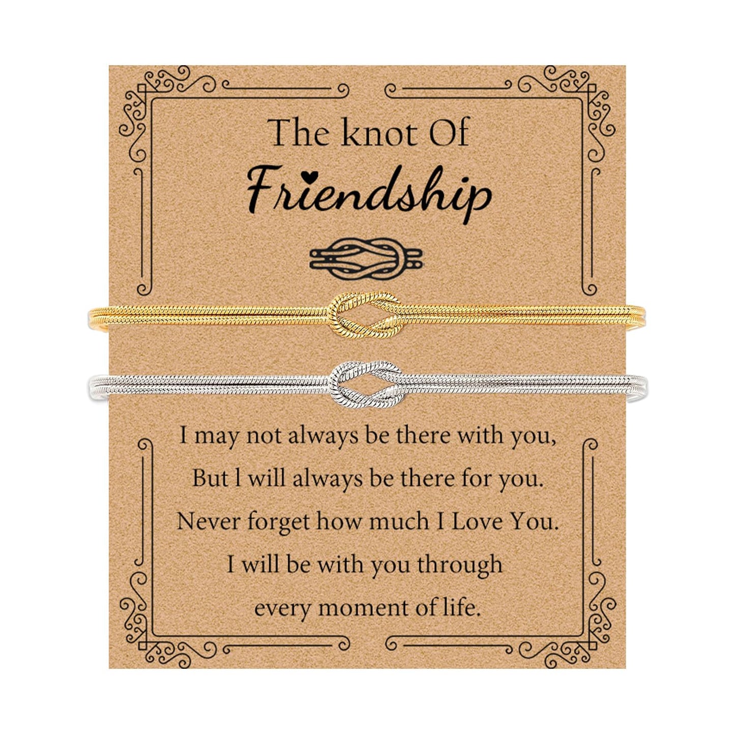 GRCLD Matching Bracelets for Couples Love Knot Bracelet Pinky Promise Soulmate Relationship Friendship Bracelets Forever Infinity Jewelry Gifts for Women Teen Her Him (FRIEND-G+S)