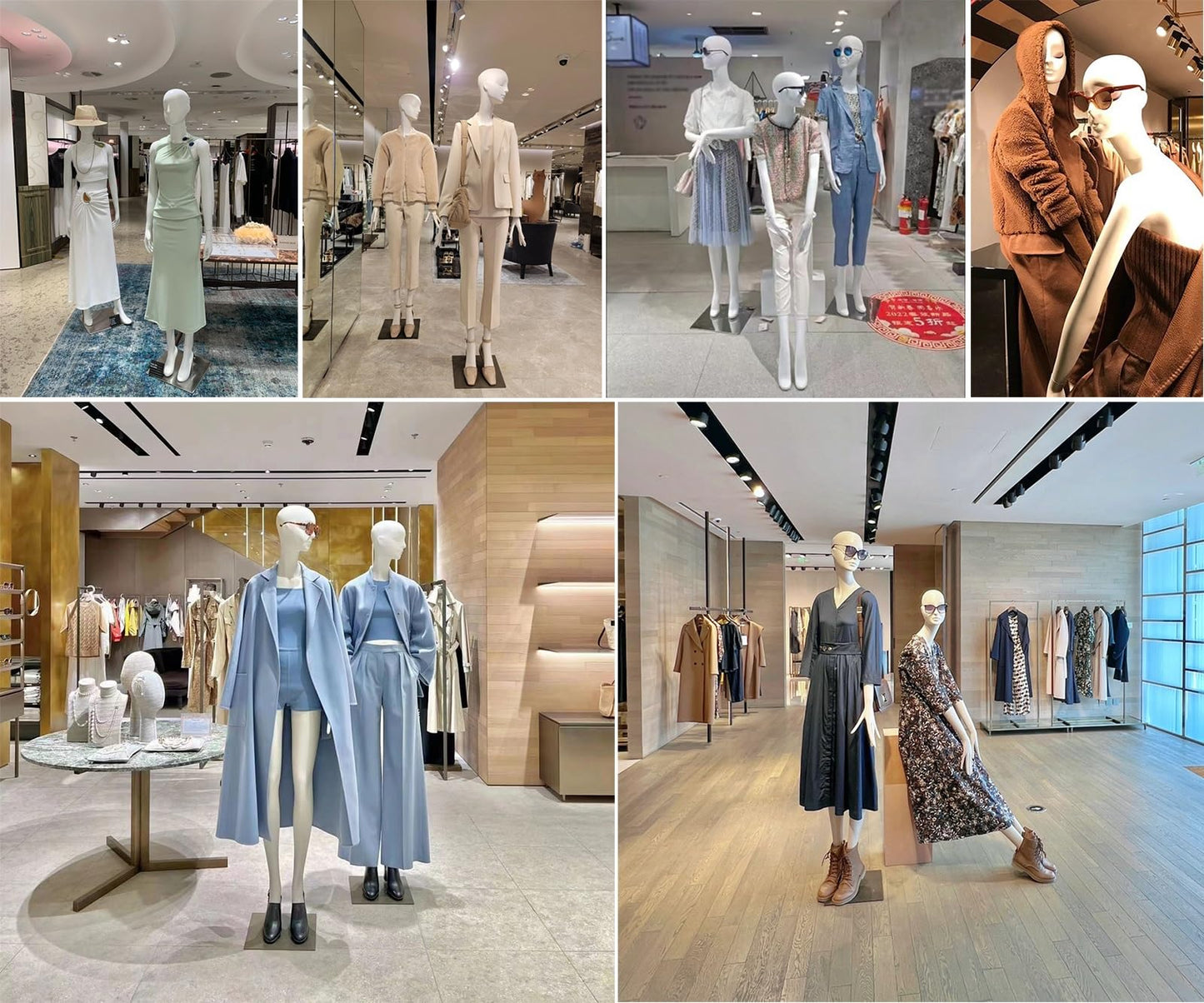 Matte White Tall Female Mannequin with Head, Detachable Torso Dress Form for Retail & Home Display - Ideal Clothing Display for Online Shops (Size: Style5)