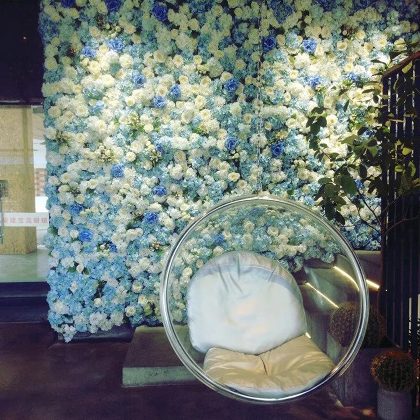 JIIPOREGJ Flower Wall Panel Artificial Silk Flowers Mat Wall 3D Wedding Background Backdrop Panels Wall Decor for DIY Party Home Centerpieces Arrangements,3x3m
