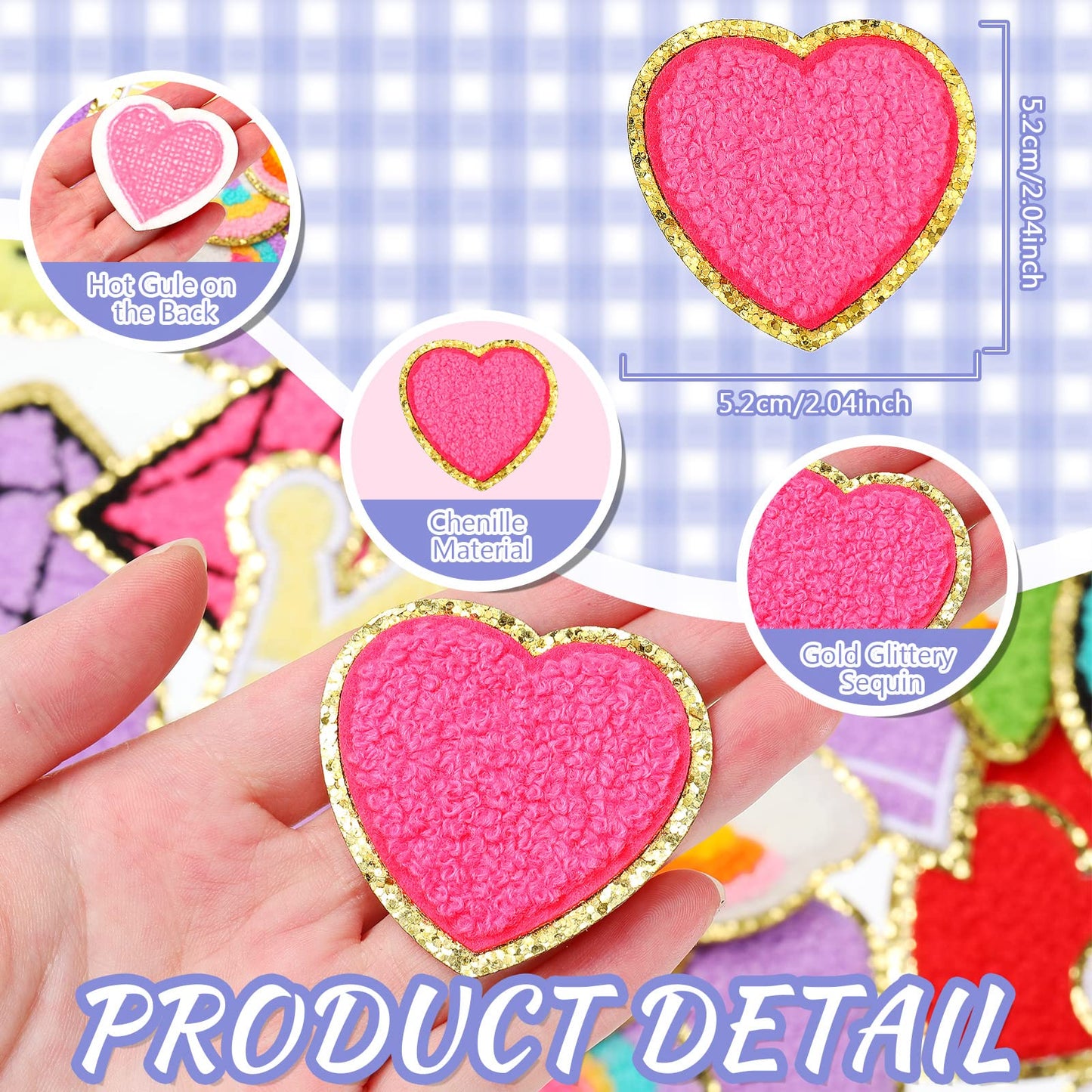 Yilloog 48 Pcs Self Adhesive Iron on Patches Chenille Embroidered Iron Sew on Patches Applique Santa Snowman Gingerbread DIY Accessory for Clothes Hats Jeans Dress Socks(Vivid)