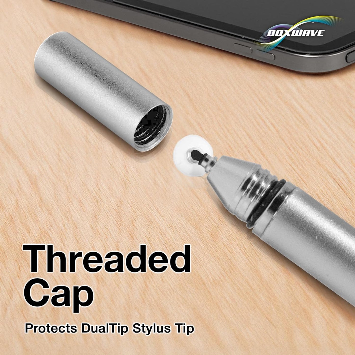 BoxWave (15 inch) Stylus Pen Compatible with Skylight Calendar - DualTip Capacitive Stylus, Fiber Tip Disc Tip