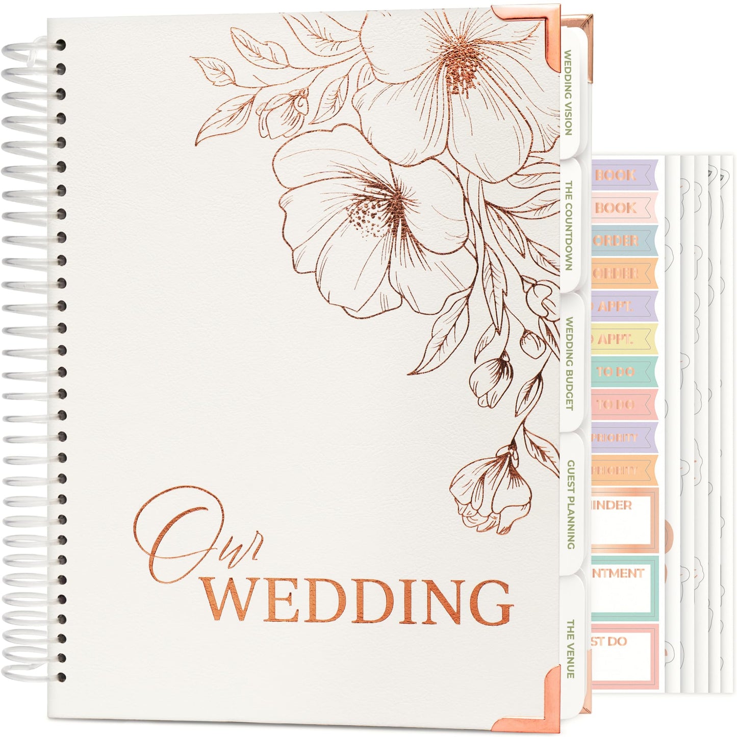 Clever Fox Wedding Planner Book and Organizer – Guided Wedding Planning Journal & Bridal Notebook with Tips & Checklists – Engagement Gifts for Bride or Engaged Couple (White, Gold Foil)