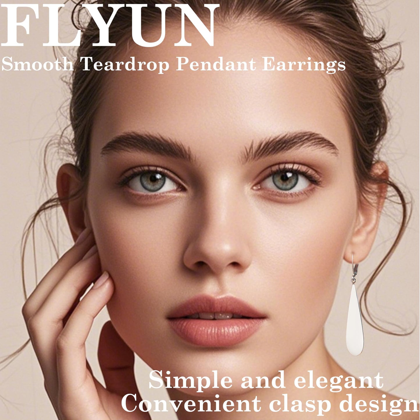 FLYUN 18k Gold Plated Long Teardrop Dangle Earrings For Women Trendy-Hypoallergenic Lightweight Leverback Dangle Earrings For Jewelry Gift(S&B)