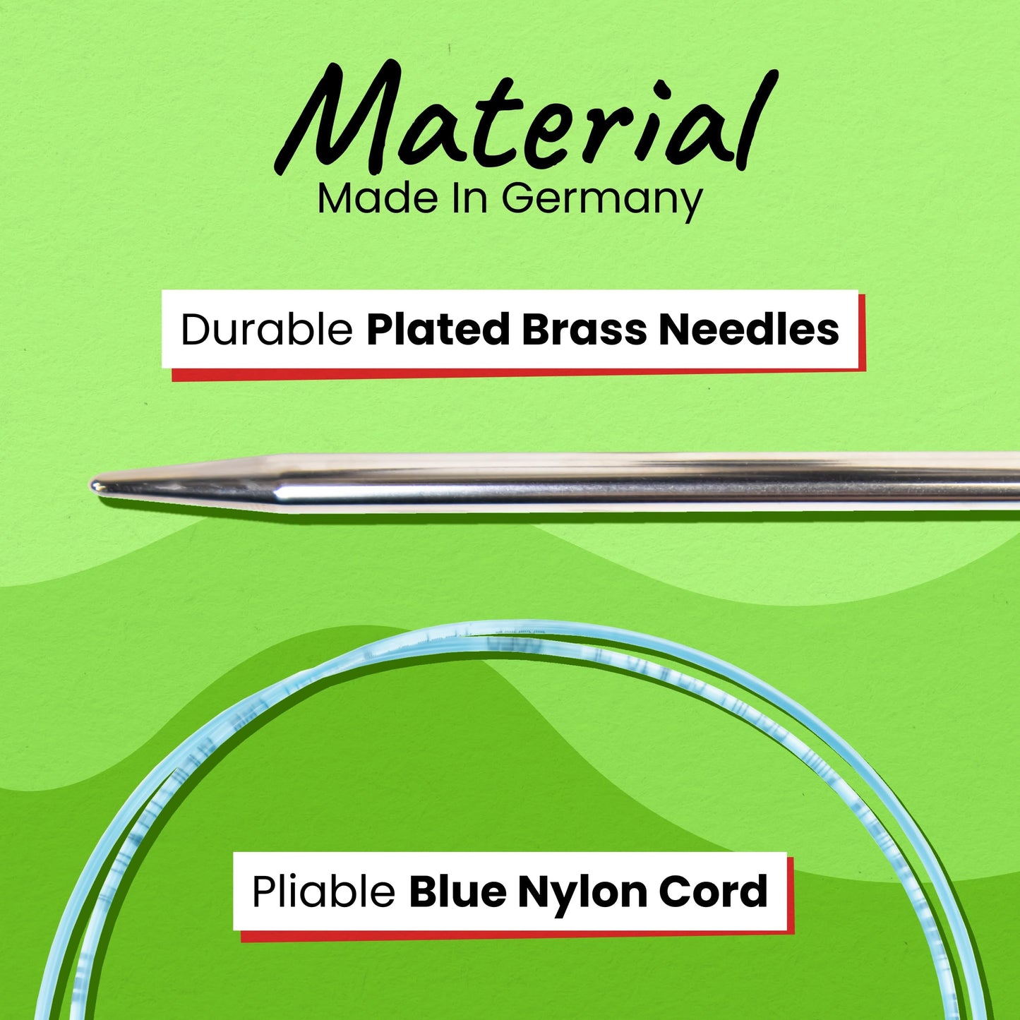 skacel by addi Turbo Circular Knitting Needles, Fixed 47 Inch (120 cm) Plated Brass Tips with Flexible Nylon Cord, 7 mm (US Size 10.75)
