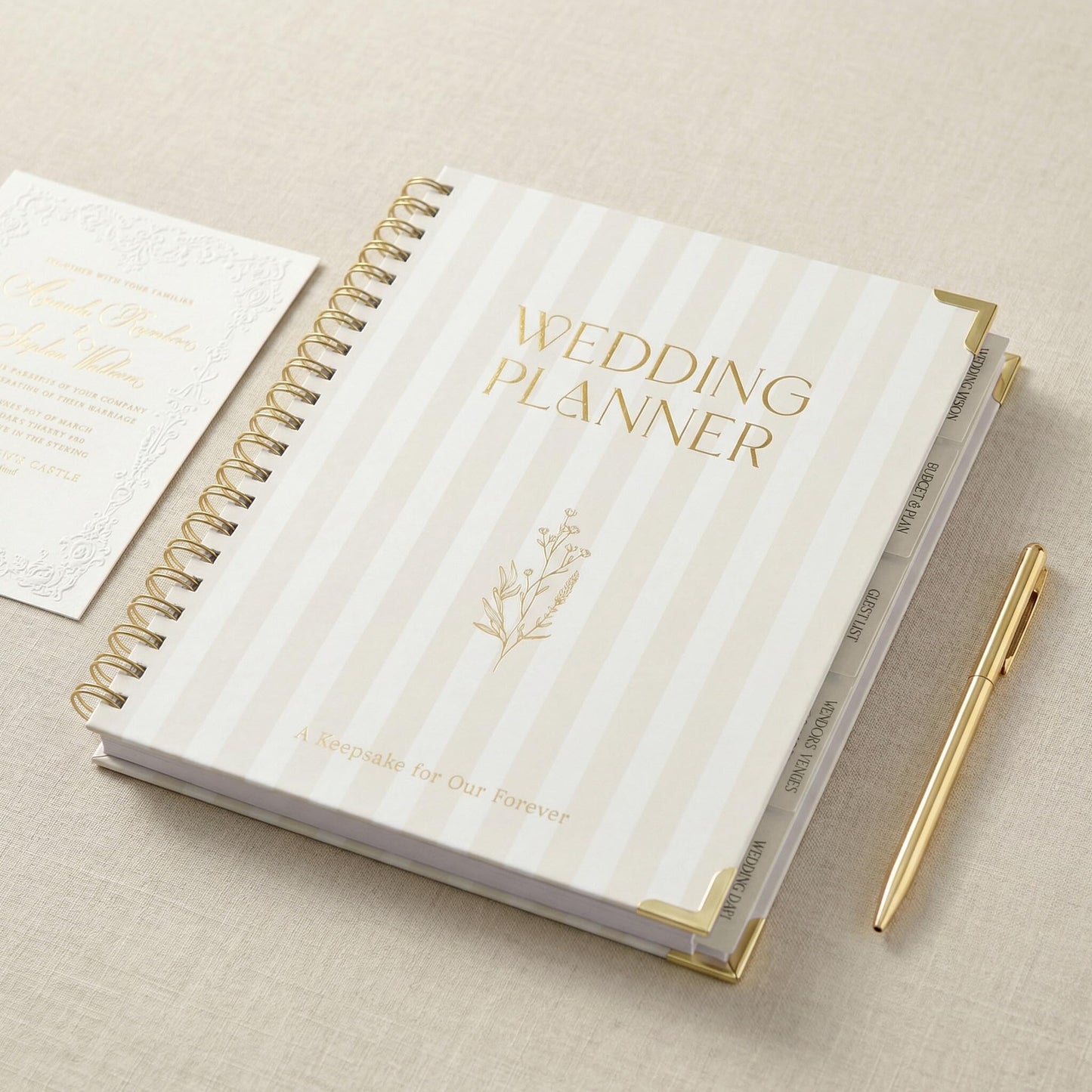 Beautiful Wedding Planner Book and Organizer - Perfect for Detailed Planning Of Your Big Day - Unique Engagement Gift for Newly Engaged Couples, Future Brides and Grooms