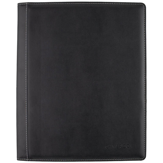 Cambridge Limited Business Notebook, 8-1/2" x 11", 50 Sheets, NoteTaker Portfolio and Refillable Notebook with 5" x 8" Notepad and Business Card Pocket, Zipper Mesh Pocket, Black (06126)